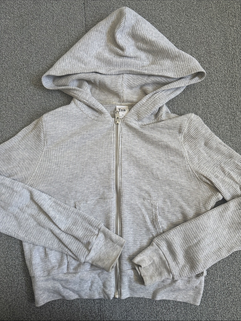 TNA cropped grey zip up